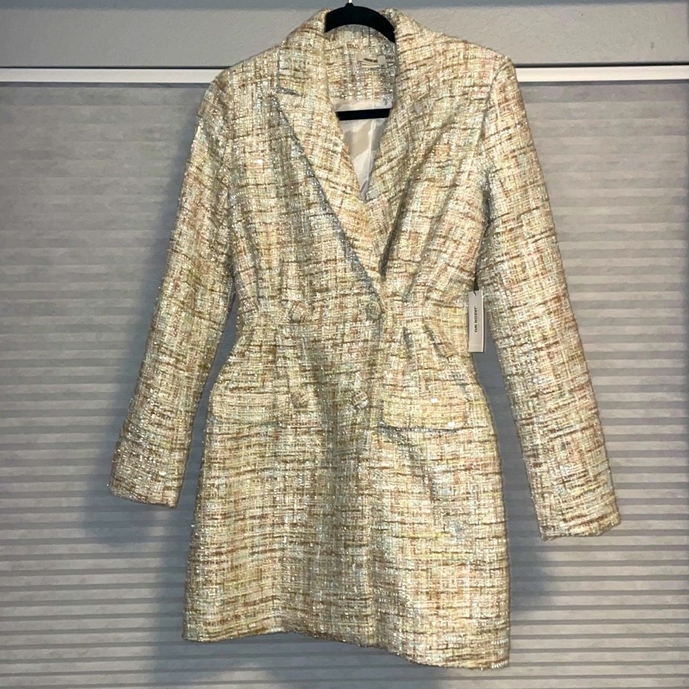 New Jason Wu Tweed Long Sleeve Blazer Jacket - Picture 3 of 16
